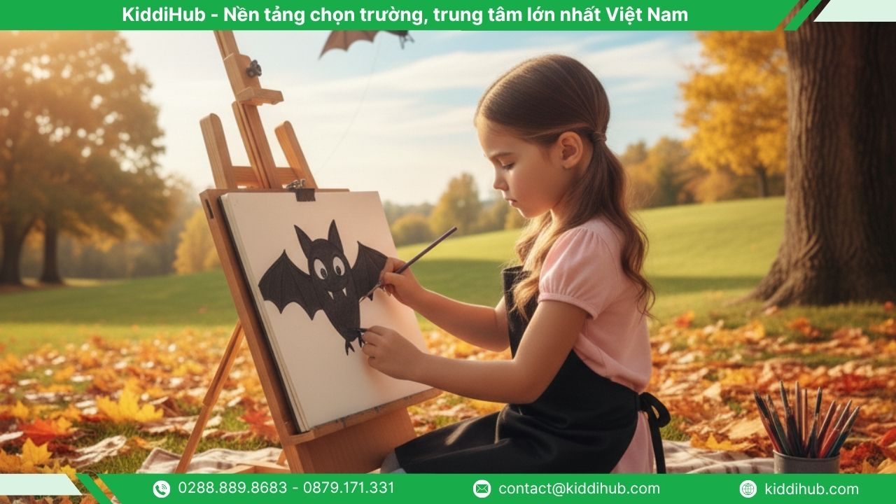 Cách vẽ dơi Halloween đơn giản từng bước