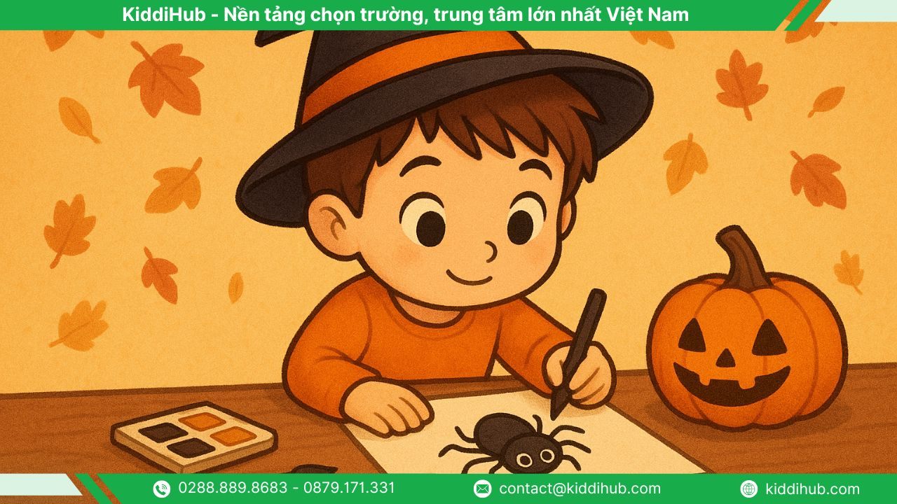 Tô màu vẽ nhện Halloween
