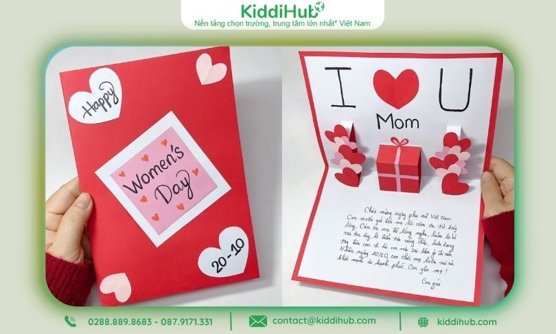 Tự tay làm thiệp 3D siêu đẹp 20/10 – Món quà tặng mẹ đầy yêu thương