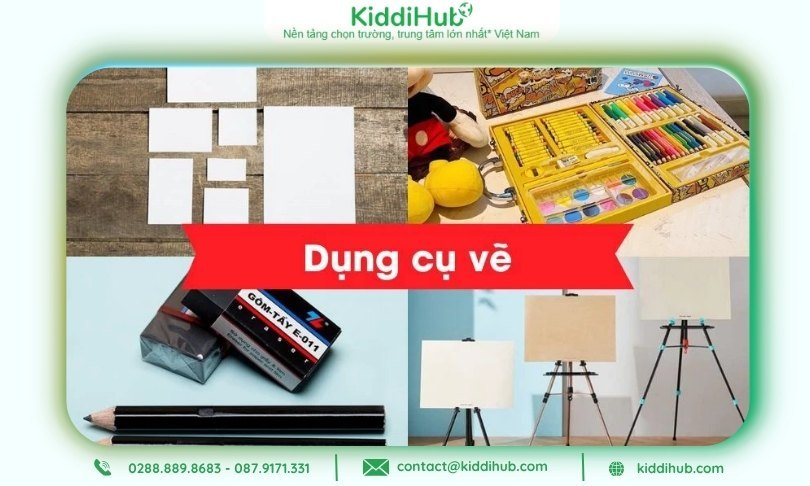 Chuẩn bị đầy đủ dụng cụ để vẽ tranh tặng mẹ ngày 20/10 hoàn hảo