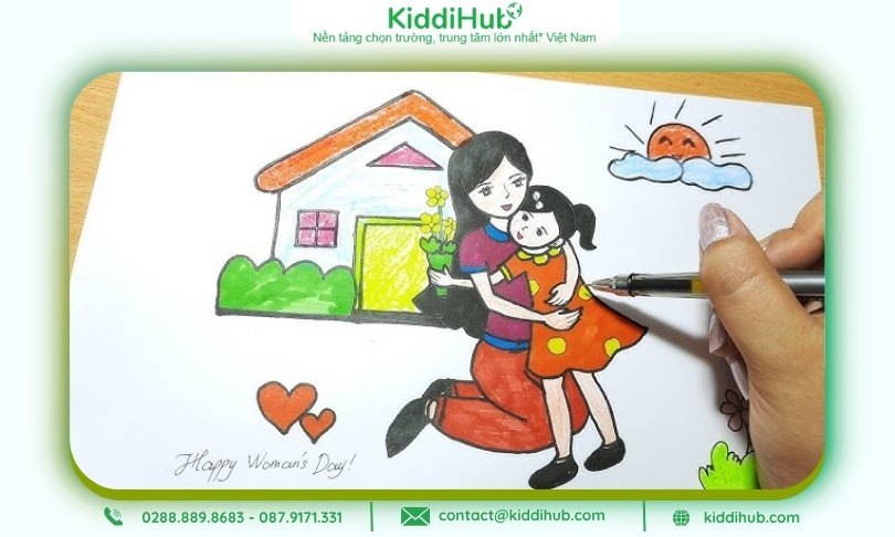 Bức tranh giản dị nhưng chứa trọn tình cảm và sự tri ân mẹ
