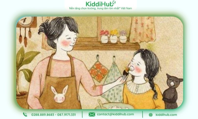 Từng đường nét tinh tế thể hiện cảm xúc trưởng thành, yêu thương mẹ