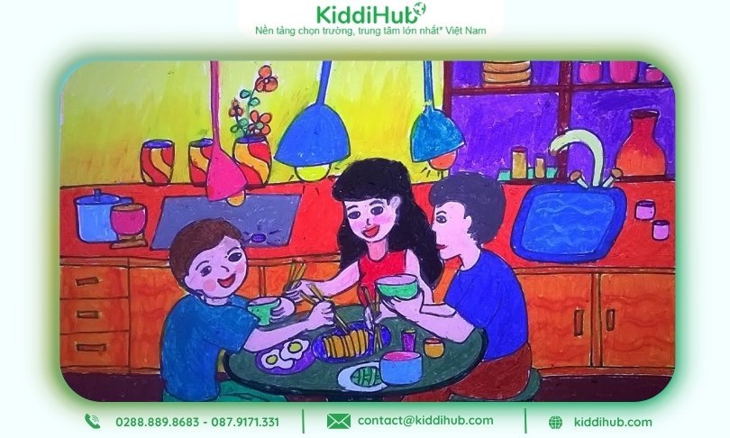 Bức tranh tặng mẹ 20/10 ấn tượng, dễ thực hiện mà ý nghĩa