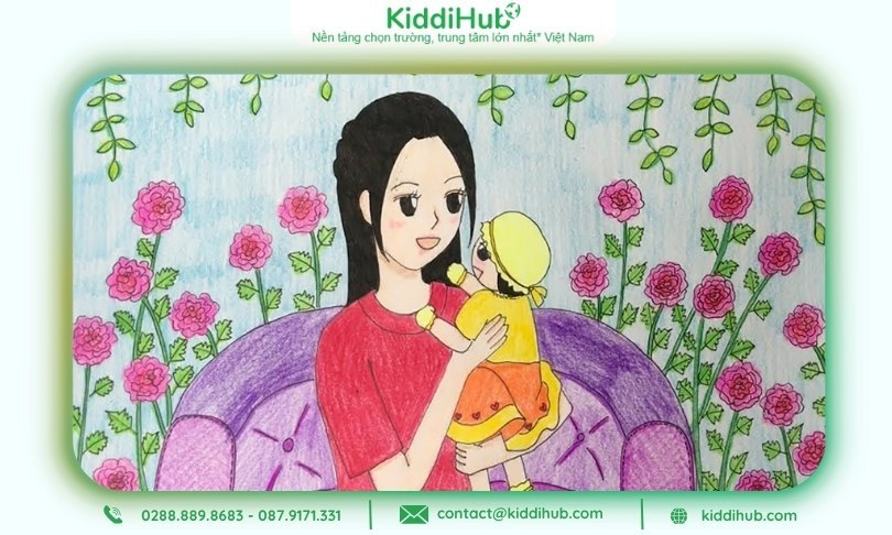 Mẫu tranh vẽ tặng mẹ 20/10 nổi bật cho năm 2025 trọn vẹn