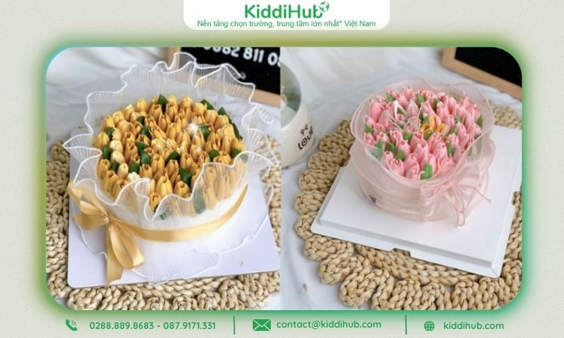 Mẫu bánh kem 20/10 tặng mẹ tulip