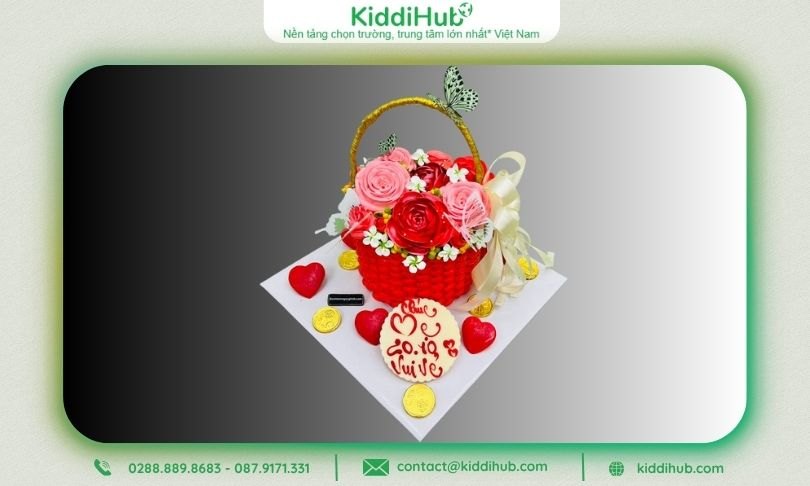 Bánh sinh nhật tặng mẹ gắn hình