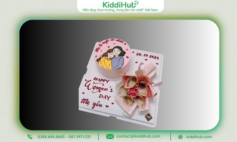 Bánh kem vẽ hình tặng mẹ 20/10