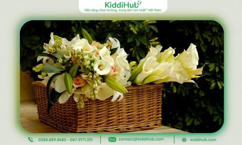Giỏ hoa vừa đẹp mắt vừa trưng lâu