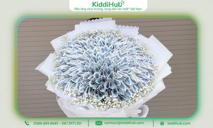 Bó hoa tiền 5K độc đáo 100 tờ