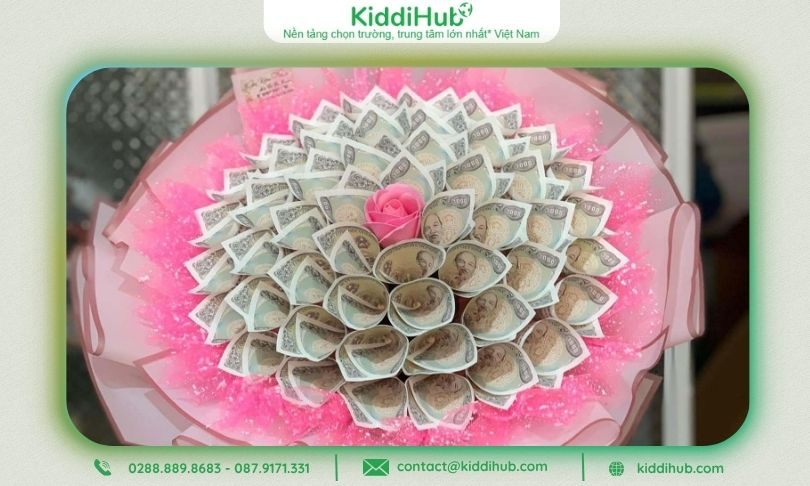 Bó hoa 20/10 bằng tiền 1K lộng lẫy