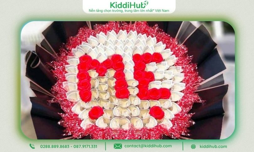 Bó hoa tiền giấy 1K tặng mẹ