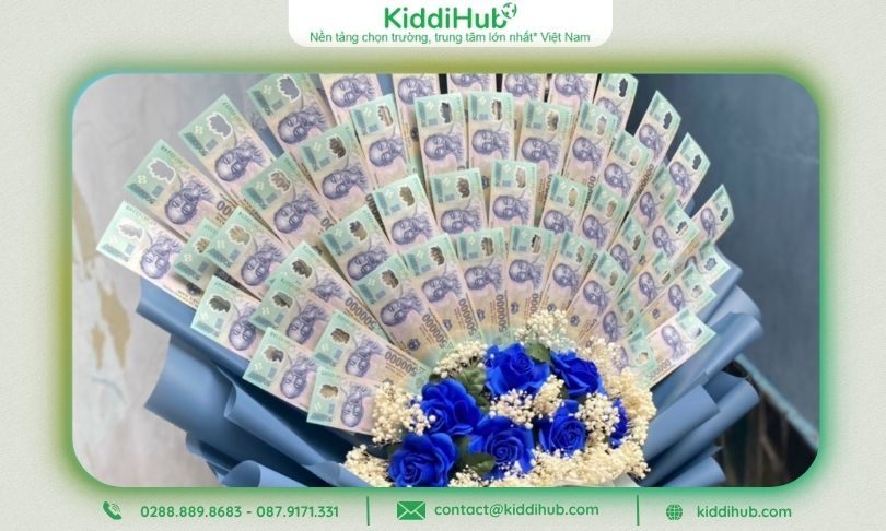 Bó hoa 50 tờ x 500K