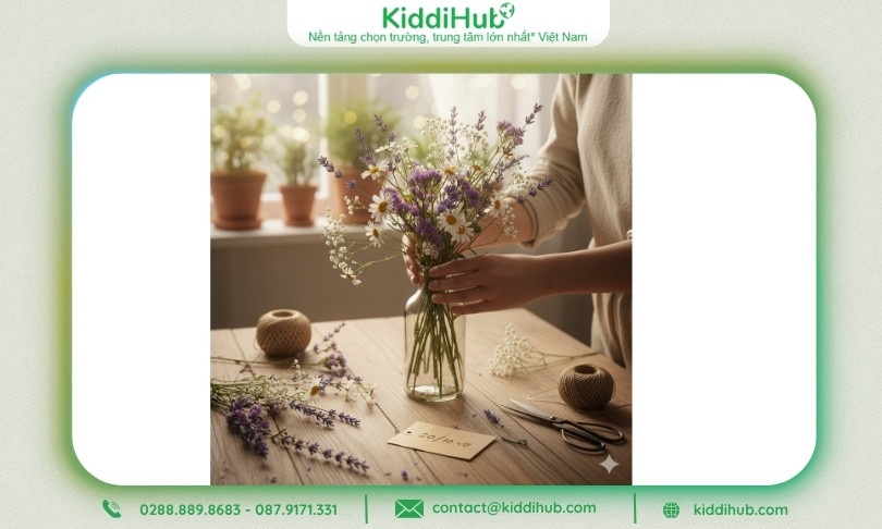 Bình hoa dại tự nhiên - Mộc mạc mà đầy cảm xúc