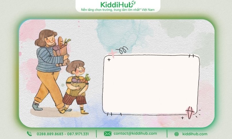 Mẫu nền 20/10 thể hiện hình ảnh mẹ và con trai đầy xúc động