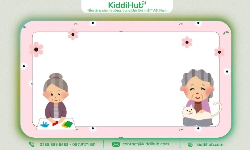 Slide 20/10 với hình minh họa người bà hiền hậu, gần gũi và dễ thương