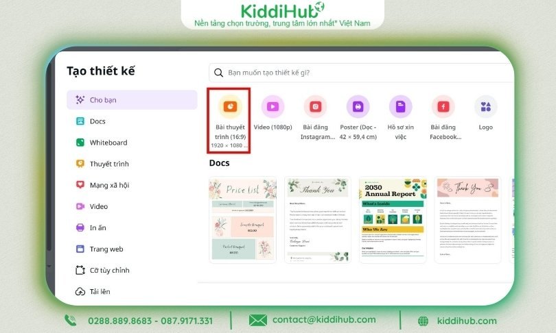 Bước 1: Khởi tạo bản thiết kế PowerPoint