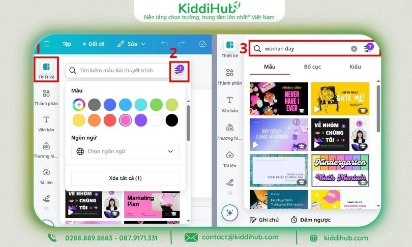 Bước 2: Chọn mẫu thiết kế slide phù hợp chủ đề
