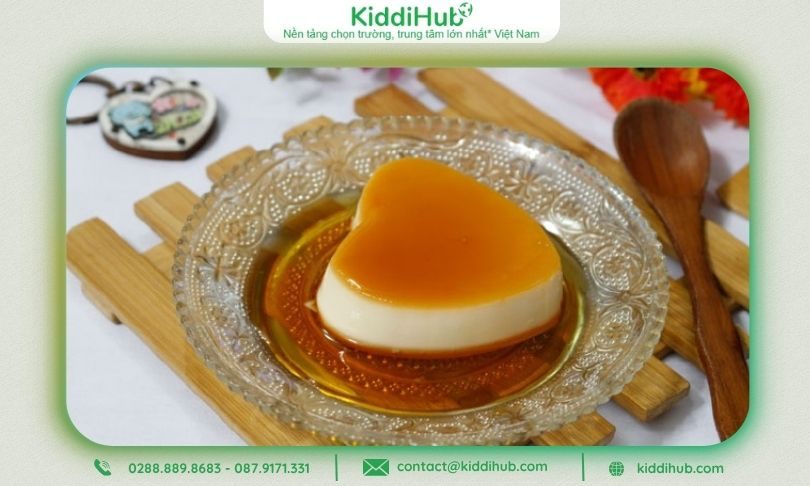 Bánh flan trái tim – Mềm mịn, ngọt ngào, tượng trưng cho tình yêu