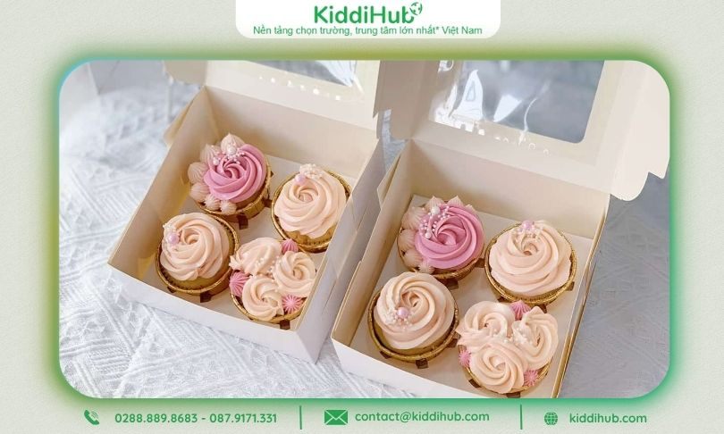 Bánh cupcake hoa hồng – Xinh xắn, ngọt ngào, biểu tượng cho phái đẹp