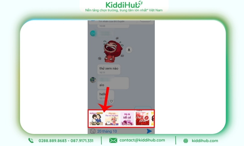Zalo hiển thị Sticker 20/10 ấn tượng & chọn tùy ý thích 