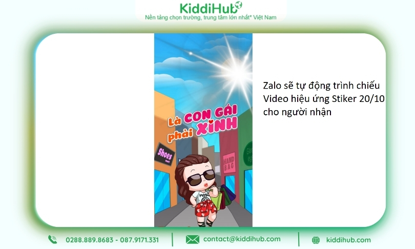 Sau khi gửi, Zalo sẽ hiển thị trình chiếu hiệu ứng video trên màn hình Smartphone