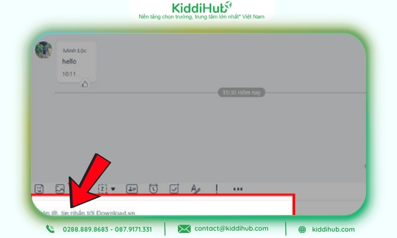 Chọn 1 cuộc trò chuyện bất kỳ & nhấp vào khung soạn tin nhắn của Zalo