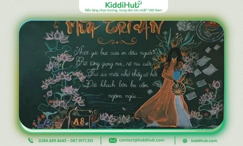 Trang trí bảng 20/10 chủ đề cô giáo độc lạ