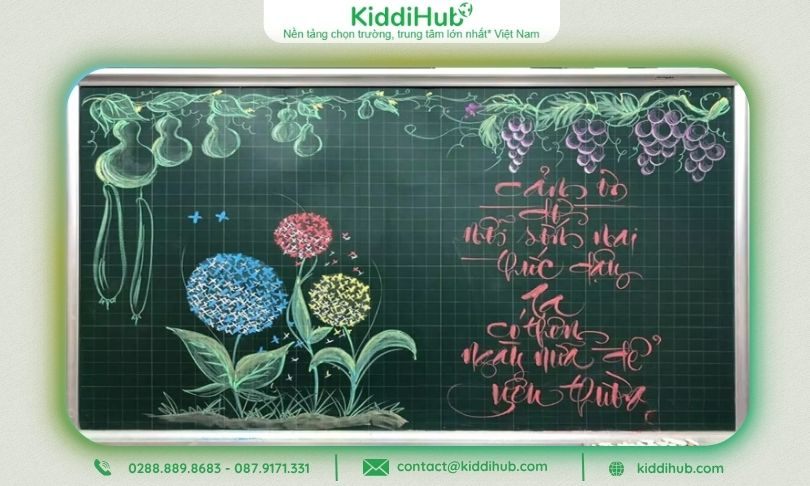 Bảng 20/10 trang trí cách điệu, thu hút ánh nhìn