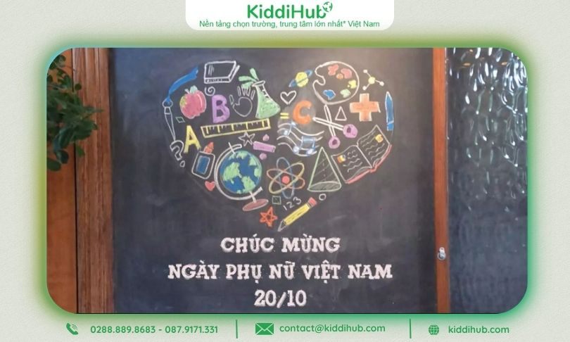 Trang trí bảng với chữ, họa tiết viền nhẹ nhàng