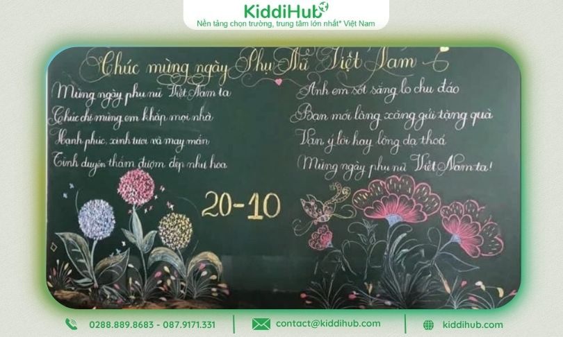 Trang trí bảng 20/10 không quá cầu kỳ, rối mắt