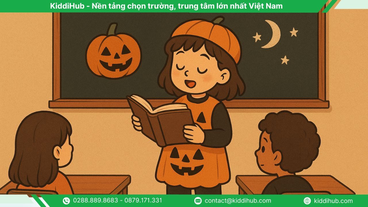 Bài thơ về Halloween cho trẻ mầm non kết hợp âm nhạc và biểu diễn
