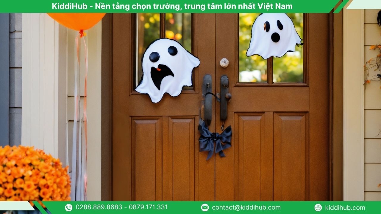 Dán decal và họa tiết Halloween trên kính
