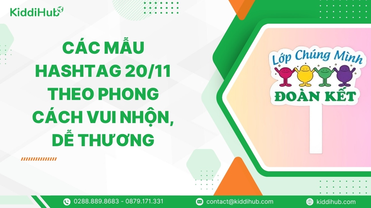 Các mẫu hashtag 20/11 theo phong cách vui nhộn, dễ thương