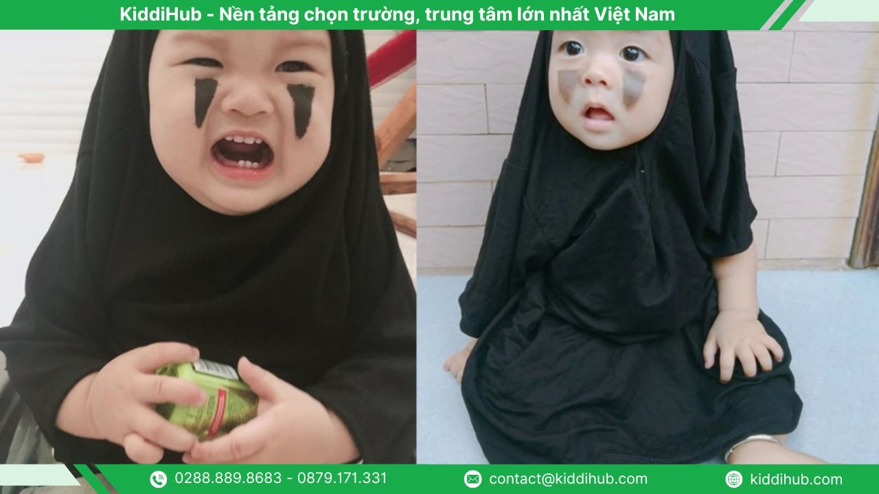 Makeup vô diện với mực và áo choàng đen