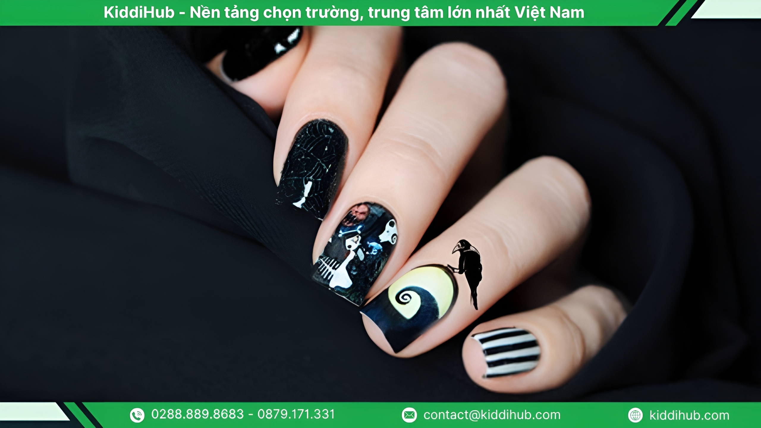 Nail Halloween màu đen