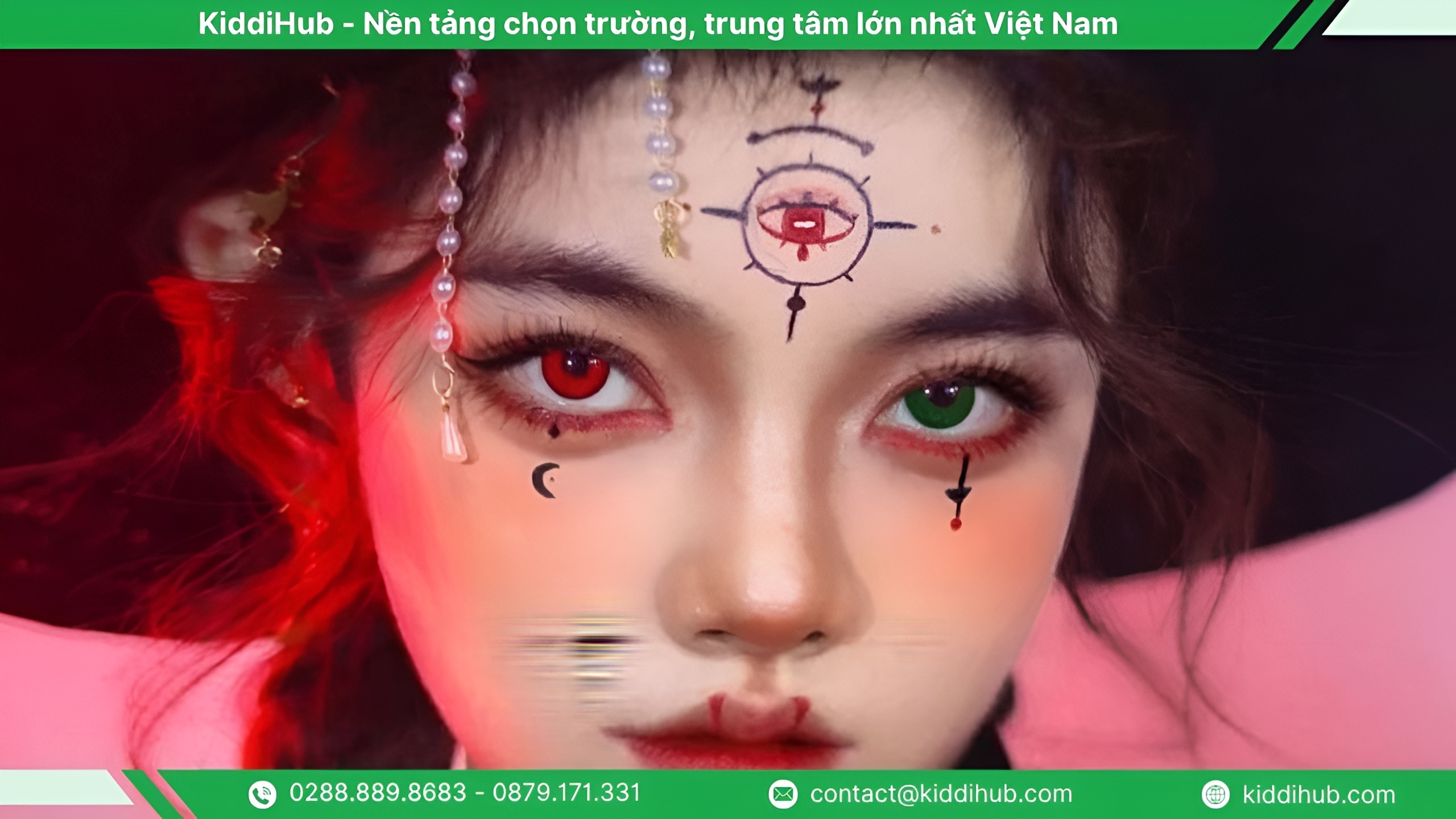 Vẽ mặt Halloween phù thủy