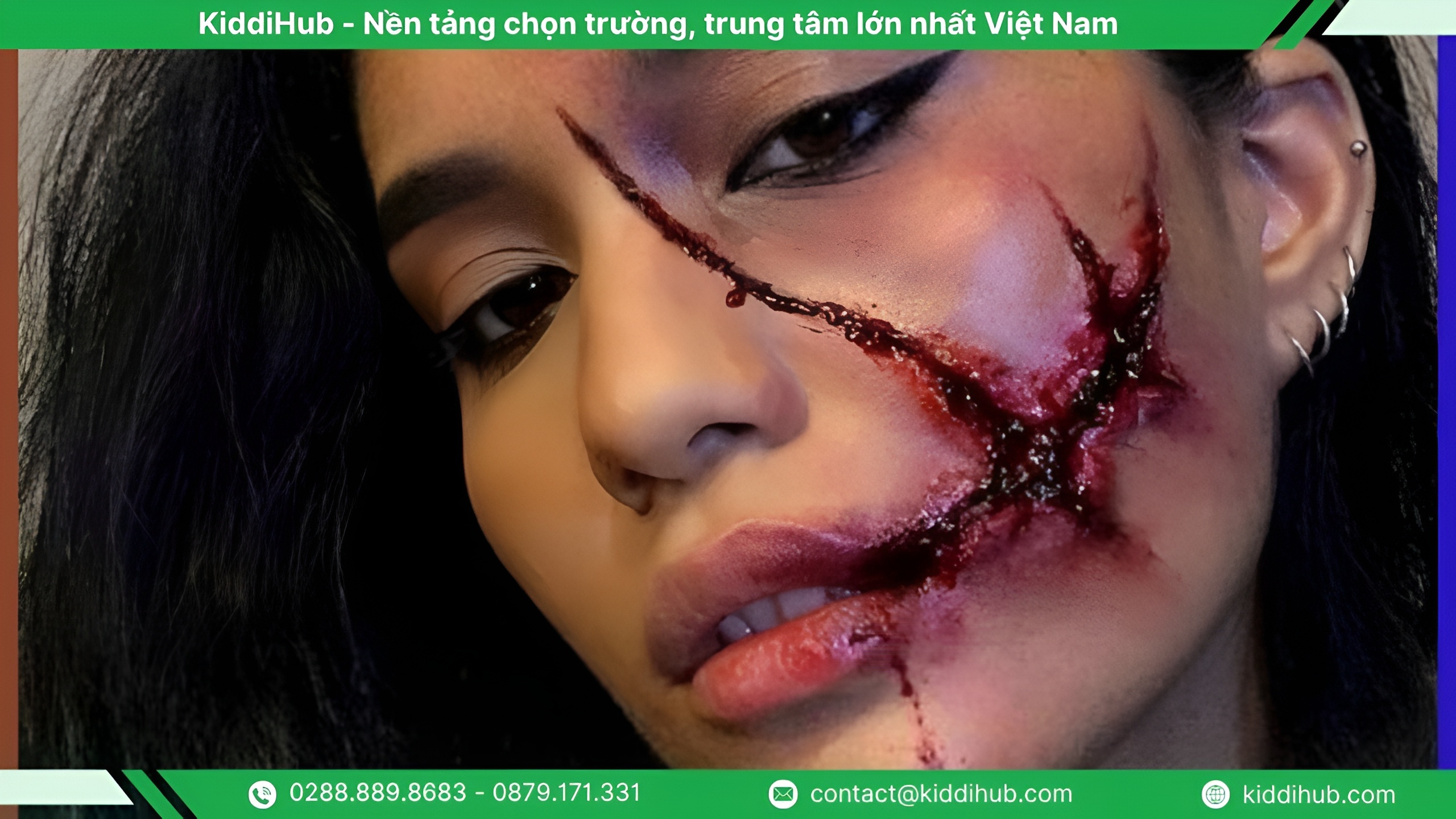 Vẽ mặt Halloween ma cà rồng
