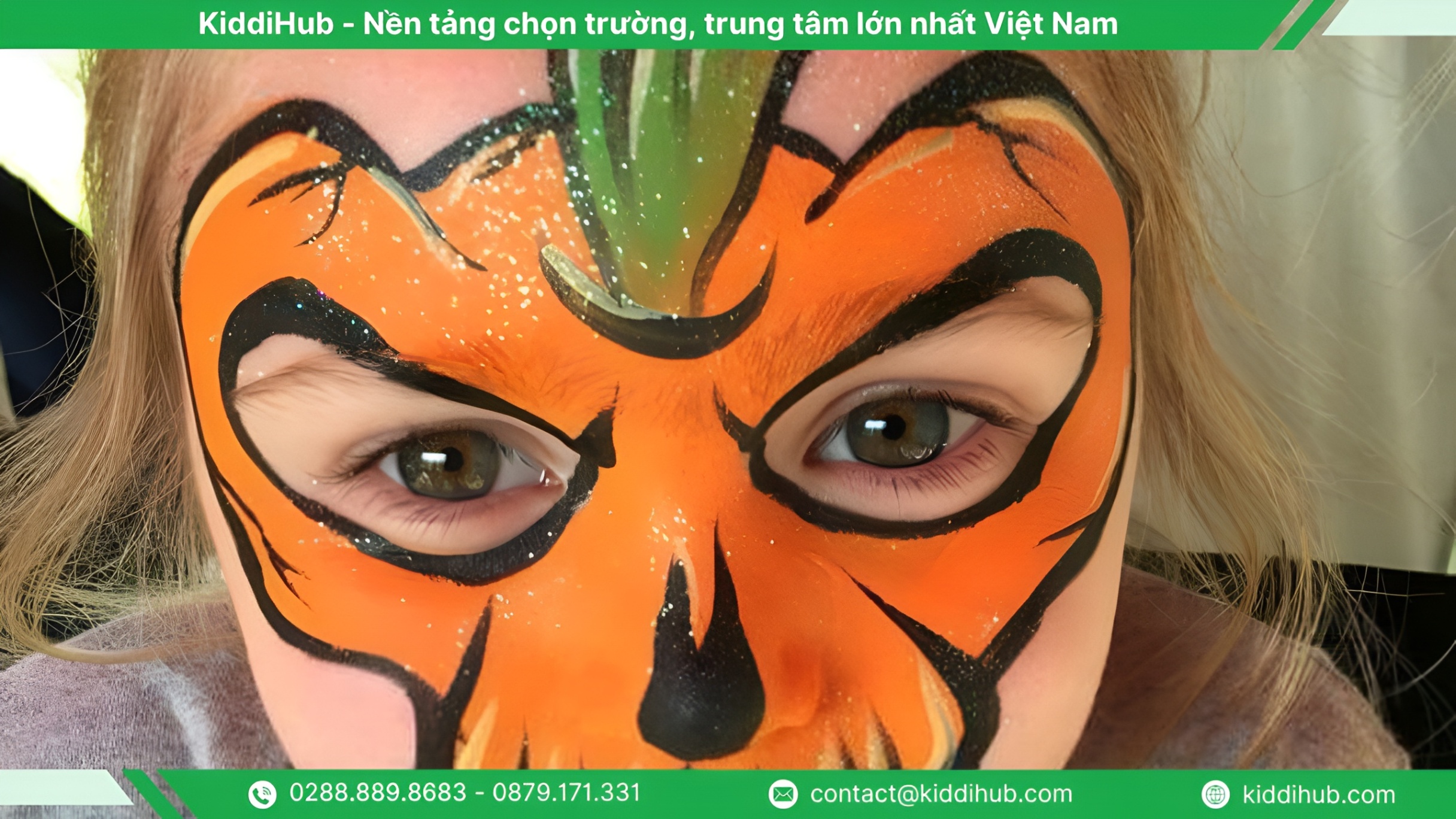 Vẽ mặt Halloween cho bé họa tiết bí ngô