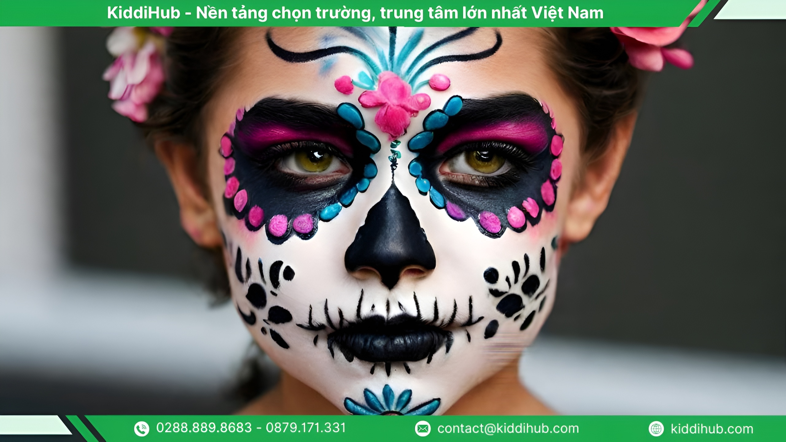 Vẽ mặt Halloween cho bé kinh dị