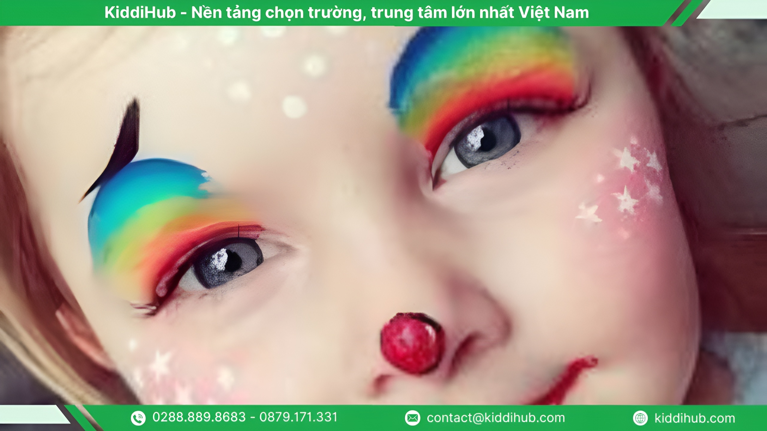 Vẽ mặt Halloween cho bé thành chú hề