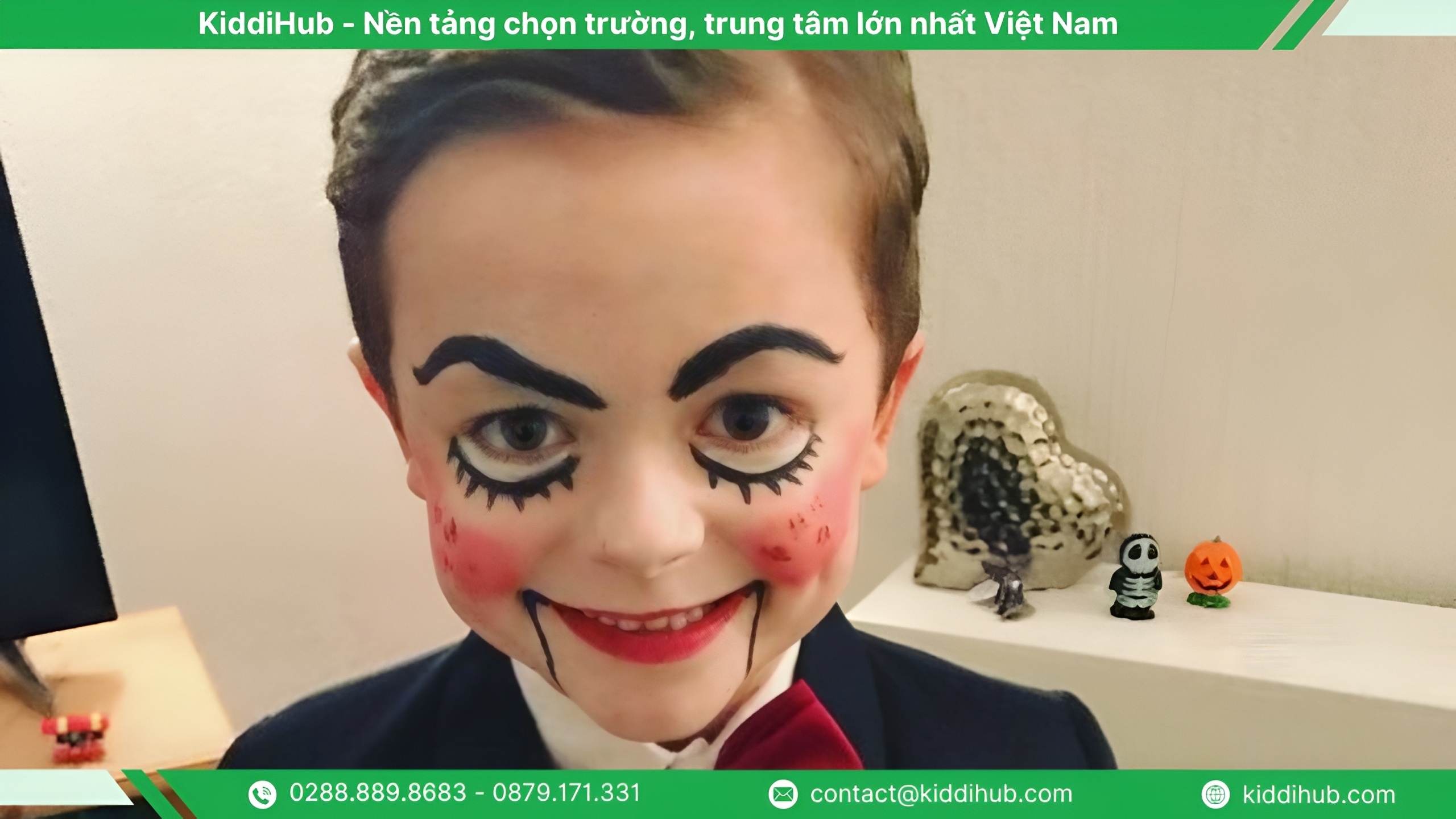 Vẽ mặt Halloween cho bé hình con ma