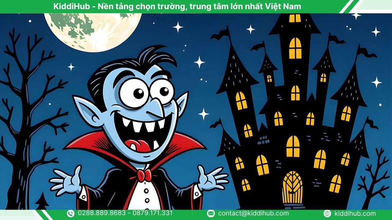 Vẽ Halloween ma cà rồng kinh dị