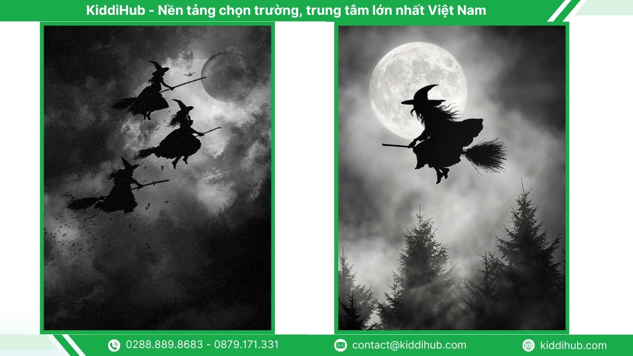 Hình nền Halloween điện thoại phù thủy