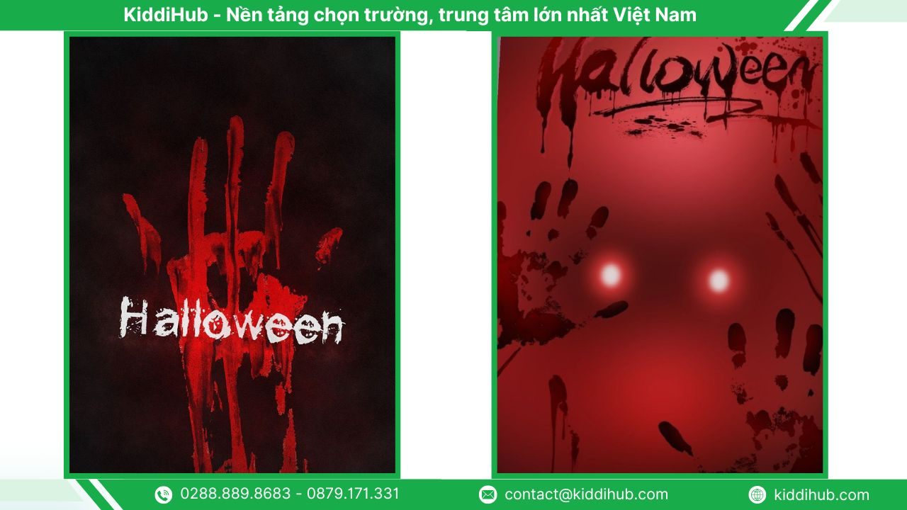 Hình nền Halloween điện thoại bàn tay máu