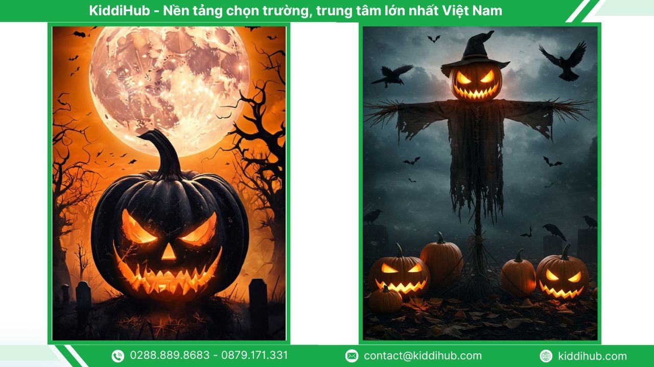Hình nền Halloween điện thoại tone cam bí ngô