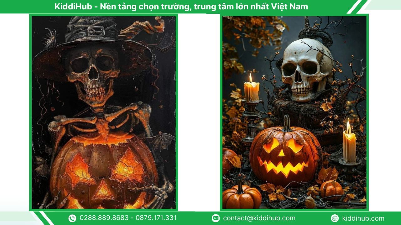 Hình nền Halloween điện thoại đầu lâu kinh dị