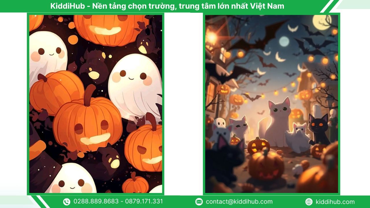 Hình nền Halloween điện thoại cute, nhí nhảnh