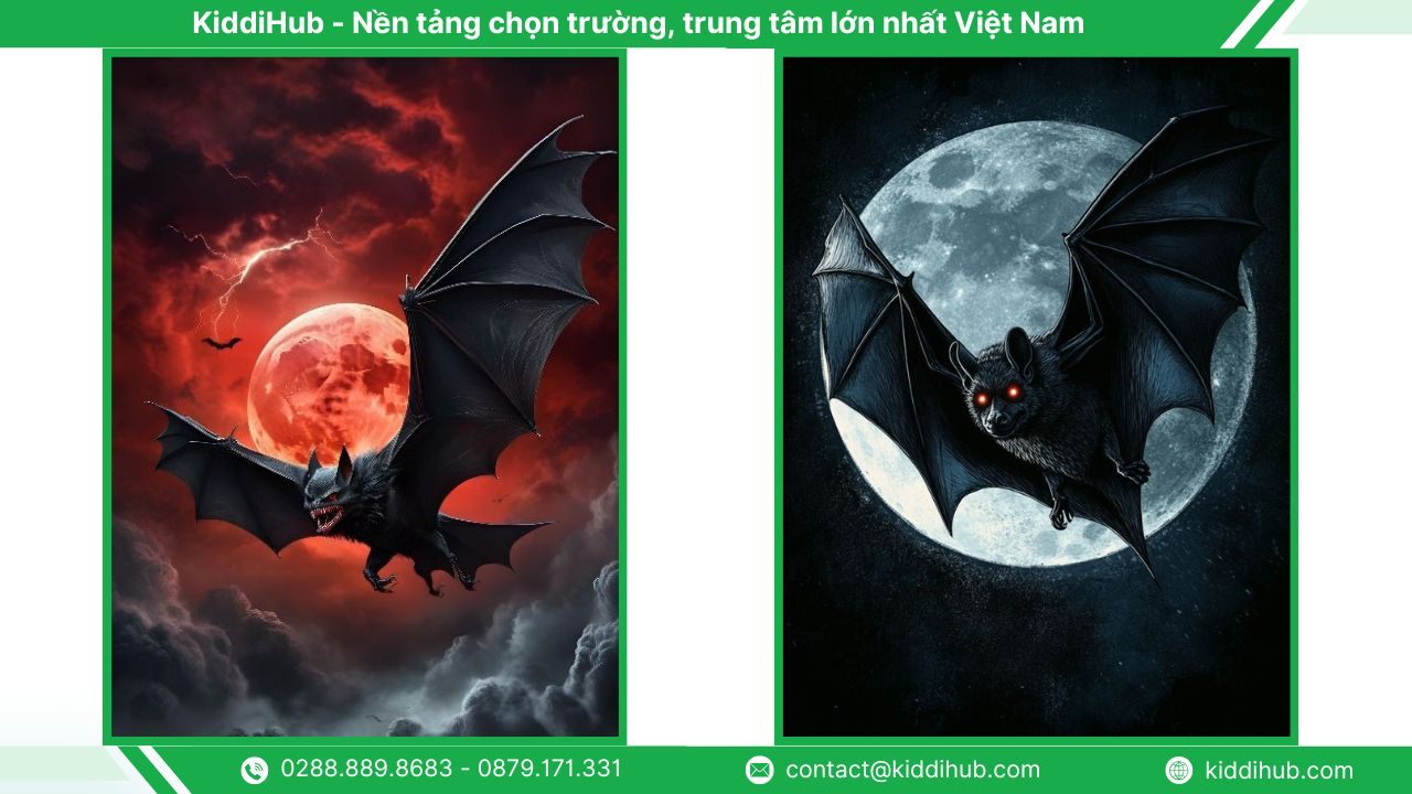 Hình nền Halloween điện thoại hình dơi kinh dị