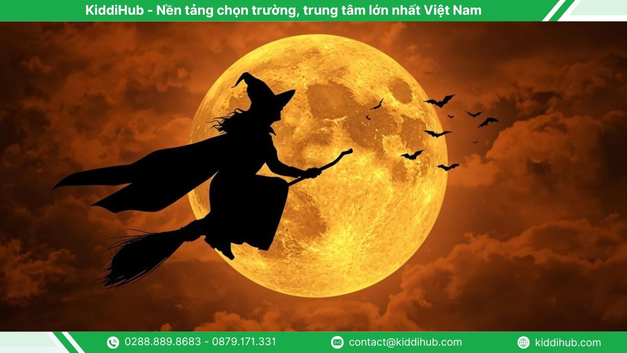 Hình nền Halloween máy tính phù thủy