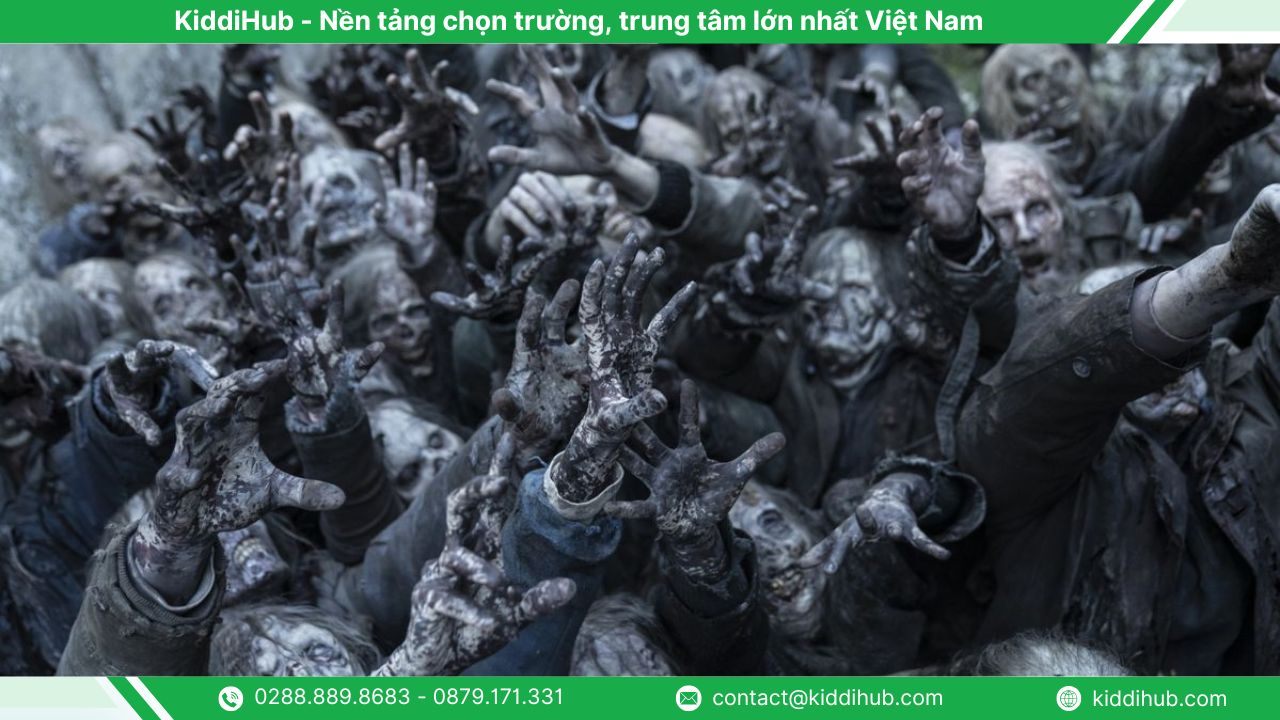Hình nền Halloween máy tính xác sống kinh dị